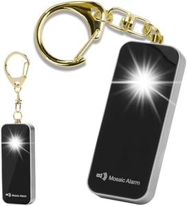 Ultrathin Personal Alarm Rainproof Ultra-Lightweight (0.8 oz) Bulky-Free Keychain Siren for Women, Students Safety. SOS Emergency 130db Hiking Alert Strobe Light. Replaceable Battery. Black