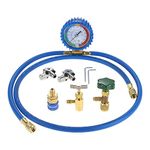 R134A Refrigerator Freon Recharge Kit- with BPV31 Bullet Piercing Tap Valve, Piercing and Self-Sealing Can Tap for R134a Air Conditioning, Include R134a Low Side Quick Couple