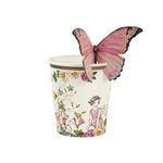 Talking Tables Tea Party Paper Butterfly, Fairy Cups PK12, Pack of 12, Height 20cm, 7"