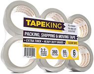 Tape King Heavy Duty Clear Packing Tape, 60 Yards/Roll, 6 Rolls - for Packing, Shipping and Moving