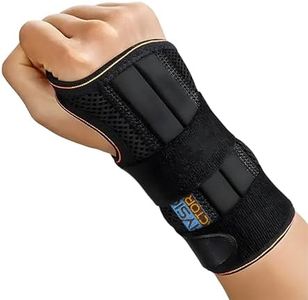 Physio Factory Premium Wrist Brace - Comfortable Black Wrist Support for Carpal Tunnel, Tendonitis, Arthritis - Soft Interior. Two Sizes - Ideal Hand Brace for Tendonitis Recovery, Gym & Everyday Use (L, Right)