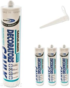 3 x Bond-It White Caulk Mate EU3 Cartridge 310ml - Decorators Caulk 60 minute formula BDOHC300