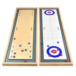 GoSports Shuffleboard and Curling 2 in 1 Board Game, White