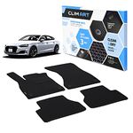 CLIM ART WaterTrap Custom Fit Floor Mats Compatible with Audi A5/S5 Sportback 2019-2024, 1st&2nd Row, Car Mats Floor Liner, All-Weather, Car Accessories for Man&Woman, Black/Black - FL011419108v