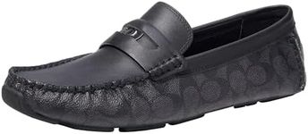 Coach Men's C Coin Signature Driver Loafer, Charcoal/Black, 7