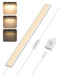 ASOKO Under Cabinet Lights, Upgrade 16inch LED Closet Light with Dimmable 3000K Warm White and Memory Function, Plug-in Under Counter Lights for Kitchen/Desk/Shelf/Workbench/Display Case/Room