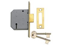 Yale Locks PM322PB30 3 Lever Mortice Dead Lock 80mm 3-inch - Polished Brass Finish