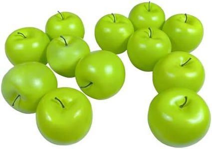 COTOSEY Artificial Apples, Set of 12 Fake Fruits for Home Decor - Realistic Faux Apple Kitchen Counter Decor, Table Centerpiece Bowl Fillers Decorations - Green