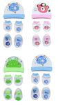 MOM'S DARLING, Pack of 4 pairs, Newborn Baby Cotton Mitten Sets with Cap and Booties | Baby Mittens and Gloves set for newborn 0-6 months | Baby Cap Set | Baby Socks Set | Multicolor