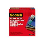 Scotch Book Tape 845, 1.5" Wide x 45ft Library Tape, Clear