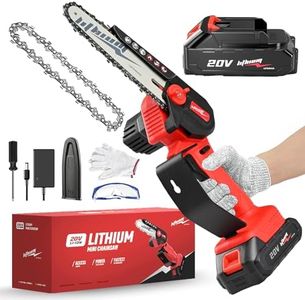 6" Cordless Mini Chainsaw: The Ultimate Handheld Electric Saw for Efficient Tree Pruning and Wood Cutting with single Battery and Durable Manganese Steel Chains (RED-1)