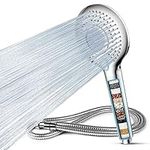 MEKO Hard Water Filter Shower Head, 15 Stage Shower Filter 3 Spray Modes High Pressure Shower Heads and 1.5m Hose, Residual Chlorine Remove Shower Filter, Universal Handheld Shower Head and Hose