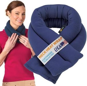 SunnyBay Microwavable Heating Pads, Microwavable Moist Heated Neck and Shoulder Wrap, Versatile Weighted Beanbag Cold Pack or Warm Compress, 2.5 lbs, 26x5 Inches, Navy Blue