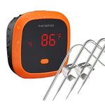 Inkbird IBT-4XC Waterproof Bluetooth BBQ Thermometer with Rechargeable Alarm Meat Thermometer for Kitchen Outdoor Cooking Smoker Oven Grill BBQ Smoker Thermometer Food Digital Thermometer