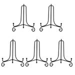5 Pack Anti-Slip Iron Display Stand, Black Iron Easel Plate Display Photo Holder Stand, Picture Frame Holder Stand for Displaying Pictures, Plates, Books and Arts (6 inch)