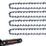 Vastar 4 Pack 16 Inch Replacement Chainsaw Chain, 3/8" LP Pitch .050'' Gauge 56 Drive Links for All 16 Inch Chainsaws Chain, Saw Chains for Wood Cutting Pruning Trees