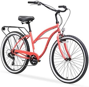 sixthreezero Around The Block Women's Beach Cruiser Bike, Hybrid Bicycle with Rear Rack