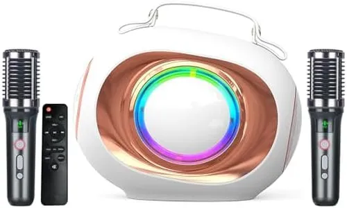 Karaoke Machine, Bluetooth Speaker with Dual Visualized Passive Radiators, with 2 Microphones and PA System, 500W Peak Power and Disco Light, Bass/Treble/Echo, for Home Party, Outdoor