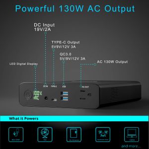 Volessence 60000mAh 130W Laptop Power Bank – AC Outlet External Battery