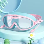 ArrowMax Swimming Goggles - Anti-Fog UV Protection Lenses | Easy to Adjust |No Leaking | Swimming Goggles with Ear Plugs for Kids & Free Protective Case | (3-14 Yrs) (PINK)