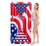 Sloosh Inflatable Pool Lounge Floating Pong Floats for Adults Party in Summer Pool Floats, Pool Party Games Lounge Raft with Cooler (Curve)