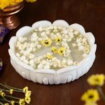 RITUALISTIC Padma Marble Urli (White) | Multi- Utility Flower Shape | Uruli for Flower Decoration | Stone Urli Bowl for Home Decoration | Kitchen Decor | Bowl for Decoration