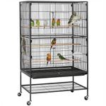 Yaheetech 132cm Large Parrot Bird Cage for Cockatiel Lovebird Durable Frame With Perch Stand and Wheels Black