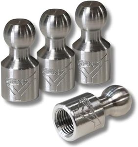 GEN-Y Hitch Valve Stem Caps - 4 Pack - Stainless Steel, Engraved Logo - Universal Fit, Corrosion-Resistant - Made in USA - Decorative Automotive Accessories