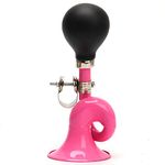 Coolrunner Bugle Horn, Retro Clown Horn, Kids Bike Horn, Classic Vintage Metal Twist Loudspeaker Siren Hooter Snail Air Horn for Vehicles Bicycles Golf Cart (Pink)