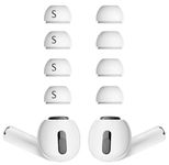 Small 4 Pairs Compatible with AirPods Pro 2 Ear Tips, Small Size Silicone Replacement Fit in Charging Case Earbuds Eartips with Storage Box Compatible with AirPods Pro White S