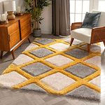 Carpet collection Shaggy Modern Rug Soft Handwoven Plain California Premium Shag Collection with 4x6 feet (120 x 180 cm) Plain Color 5 cm Pile Height for Living Room|Home and Bedroom