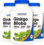 Nutricost Ginkgo Biloba 120mg; 240 Capsules (3 Bottles)