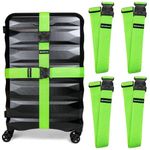 Untethered 4-Pack Luggage Straps | Durable TSA-Approved Suitcase Belt Strap | Adjustable Bag Straps for Secure Luggage Wrapping | Heavy-Duty Buckle Strap for Travel