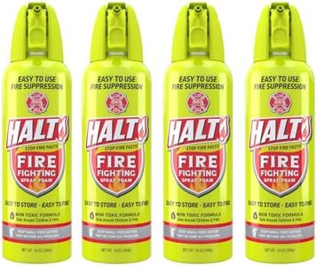 HALT! Fire Fighting Foam Spray – Non-Toxic, PFAS Free, Easy to Use, Store, and Find in Emergency – Compact & Portable – Ideal for Home, Kitchen, Apartment, Car, BBQ, Tailgate – Made in USA (4-Pack)