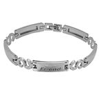 M Men Style Friendship Day Best Friend Word Wristband Silver Metal And Stainless Steel Bracelet For Men And Women SBr202279