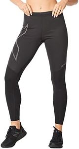 2XU Women's Ignition Shield Compression Tights - Powerful Support & Warmth - Black/Black Reflective - Size X-Large