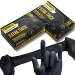 Charmila Black Nitrile Gloves Diamond Textured, Industrial, Mechanic, Automotive, Latex and Powder Free Safety Work Gloves (Medium - 100 Pieces (2 Boxes of 50 Pieces))