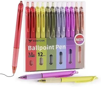 WY WENYUAN Cute Pens, 12-Pcs Pastel Ballpoint Pens Bulk, Fine Point Smooth Writing Pens, Colorful Best Gift Pens, Black Ink 1.0 mm Journaling Pen, Pens Office Supplies for Women & Men, Note Taking