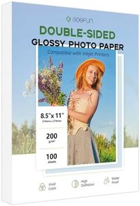 Double Sided Glossy Photo Paper 8.5x11 100 Sheets, Goefun Inkjet Photo Printer Paper 8.5 x 11 Glossy 200GSM Thick Photo Paper for Crafting, Chip Bags, Calendars, Menus, Cards and Invitations