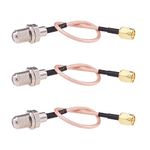 RFaha 3pcs RF coaxial Coax Assembly SMA Male to F Female 6in Cable(F04-3)