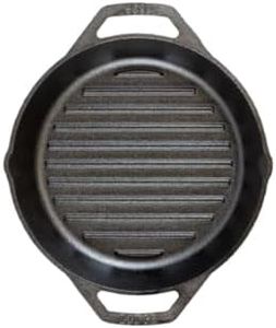 Lodge 12" Cast Iron Dual Handle Grill Pan, Black