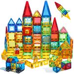 Magblock 100PCS Magnetic Building Blocks Set-Magnetic Tiles for Kids, Magnet Construction Educational Toys Set Gift for 3 4 5 6 Years Old Boys Girls