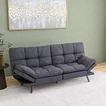 Hcore Futon Sofa Bed,Grey Fabric Fu