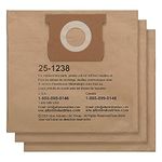 Original Manufacturer Filter Bags AT25-1238 for Porter-Cable and Stanley Wet/Dry Vacuum PCX18301-4B SL18301-3B - 3 Pack