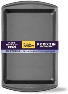 Wilton Platinum Non-Stick Oblong Baking Pan - All-Purpose Pan for Baking, Roasting & Cooking - Non-Stick Steel - Dishwasher Safe - Features Extended Grip Handles - Made Without PFAS - 13 x 9 x 2 Inch