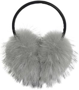 Dufnfn Women's Faux Fur Ear Muffs For Winter Women - Warm Faux Fur Fuzzy Ear Muffs Windproof Cold Weather Ear Warmers（gray）
