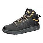 adidas Men's Hoops 3.0 Mid Lifestyle Basketball Classic Fur Lining Winterized Shoes Sneakers, core Black/core Black/preloved Yellow, 9 UK