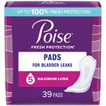 Poise Postpartum Incontinence Pads, Maximum Absorbency, Long, 39 Count
