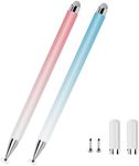 Stylus Pens for Touch Screens, 2 in 1 Magnetic Disc Universal Stylus Pen for Apple iPad/iPhone/Samsung Galaxy/Android/Microsoft Tablets All Universal Touch Screen Devices (2 Pack Blue/Pink)