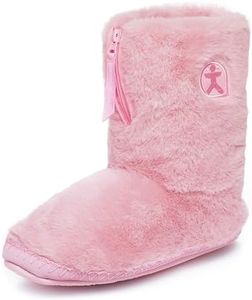 Bedroom Athletics Womens Marilyn Classic Faux Fur Slipper Boot Soft Warm Zip Fastening Memory Foam Durable Machine Washable, Pink, 3/4 UK